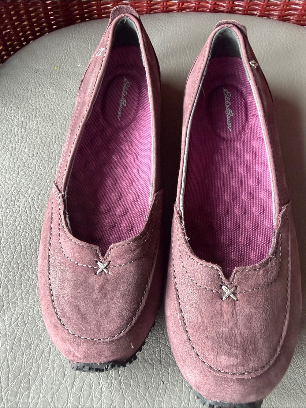 Eddie Bauer Women's Suede Loafers in Dusty Rose